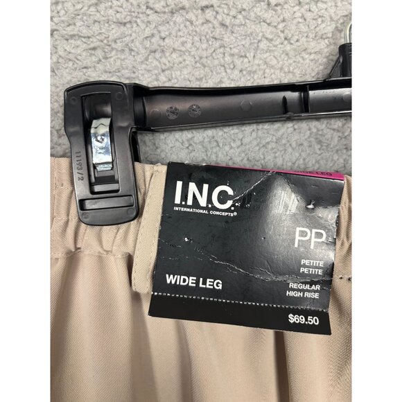 I.n.c. International Concepts Petite High-Rise Wide-Leg Pants Size PP Tan NWT's - Picture 4 of 7